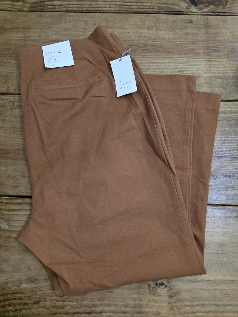 a new day Women's High Rise Flare Trousers in Rust